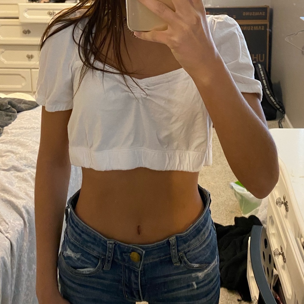 White crop top